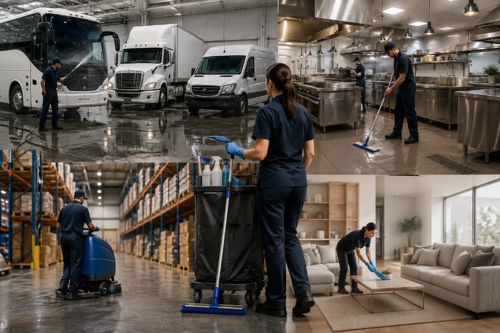 Canam cleaners serving fleet, commercial, warehouse, and residential environments
